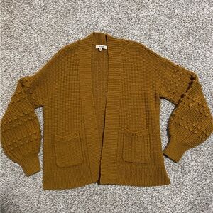 Mustard Knit Cardigan Sweater